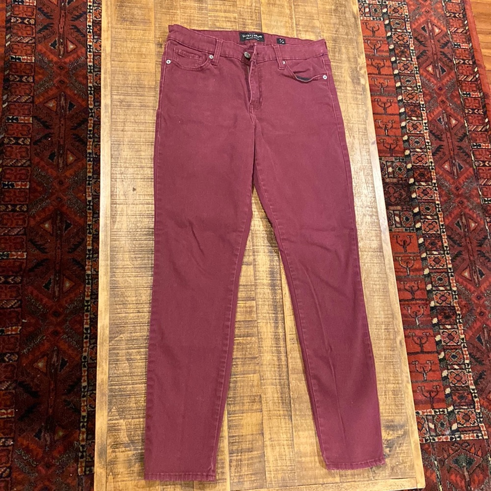Skinny burgundy/maroon Lucky pants